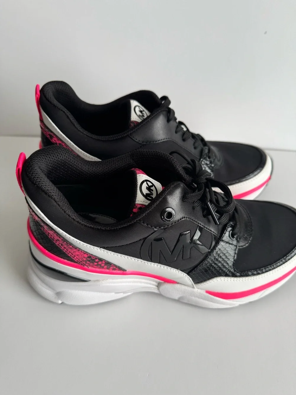 Michael Kors Women’s Black & Hot Pink Mickey Trainer Sneaker